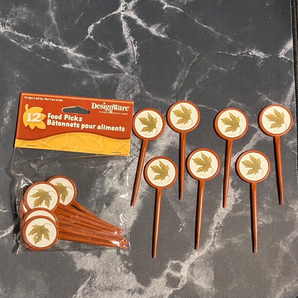 Vintage Plastic Fall Food Picks